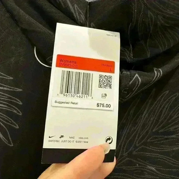 NWT Nike Pro Cover-Up in black/white tropical monstera print Sz L - Picture 5 of 6